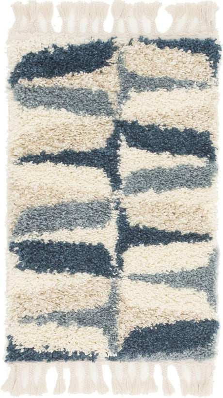 Blue 2' 2 x 3' 1 Hygge Shag Rectangle Area Rug Thick Soft Touch Fluffy & Plush Shaggy Pile 100% Polypropylene With Jute Backing Modern Carpet for Sale at Rug Engine