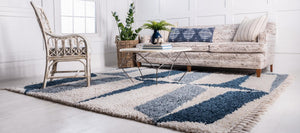 Blue 8' x 8' Hygge Shag Square Area Rug Thick Soft Touch Fluffy & Plush Shaggy Pile 100% Polypropylene With Jute Backing Modern Carpet for Sale at Rug Engine