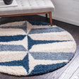 Blue 10' x 10' Hygge Shag Round Area Rug Thick Soft Touch Fluffy & Plush Shaggy Pile 100% Polypropylene With Jute Backing Modern Carpet for Sale at Rug Engine