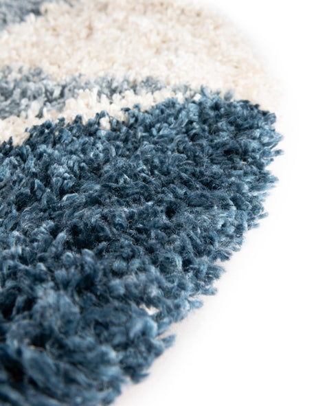 Blue 3' 3 x 3' 3 Hygge Shag Round Area Rug Thick Soft Touch Fluffy & Plush Shaggy Pile 100% Polypropylene With Jute Backing Modern Carpet for Sale at Rug Engine