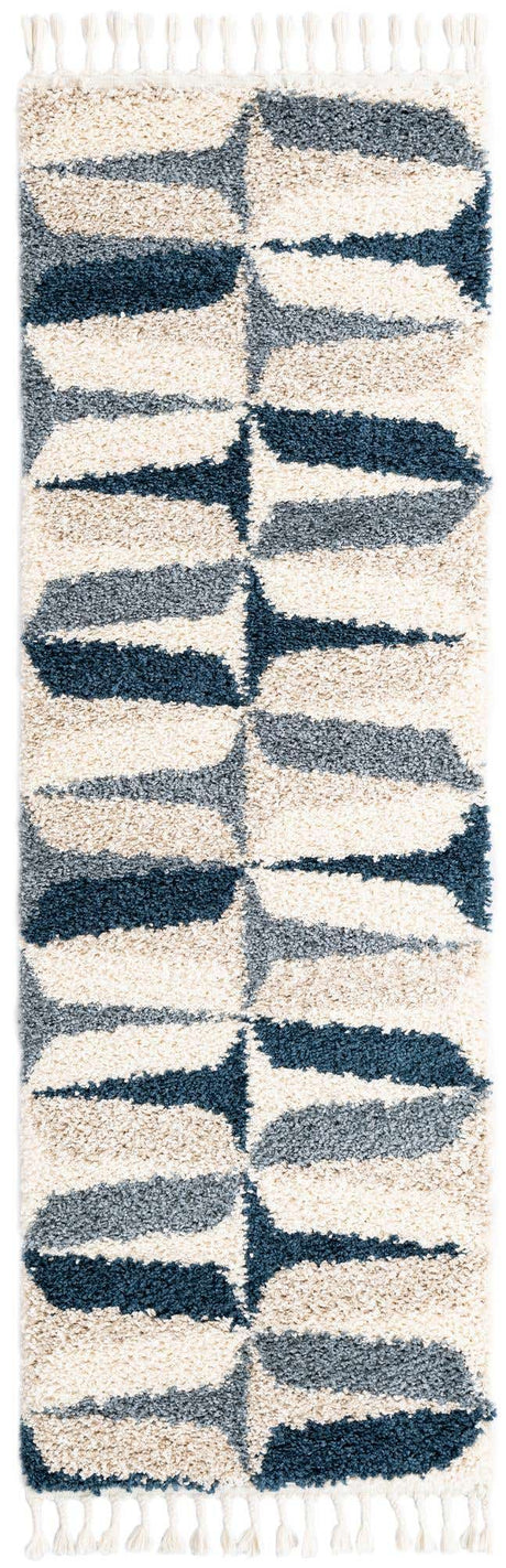 Blue 2' 7 x 8' 2 Hygge Shag Runner Area Rug Thick Soft Touch Fluffy & Plush Shaggy Pile 100% Polypropylene With Jute Backing Modern Carpet for Sale at Rug Engine