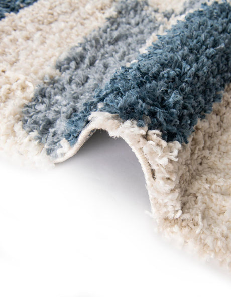 Blue 2' 2 x 6' Hygge Shag Runner Area Rug Thick Soft Touch Fluffy & Plush Shaggy Pile 100% Polypropylene With Jute Backing Modern Carpet for Sale at Rug Engine
