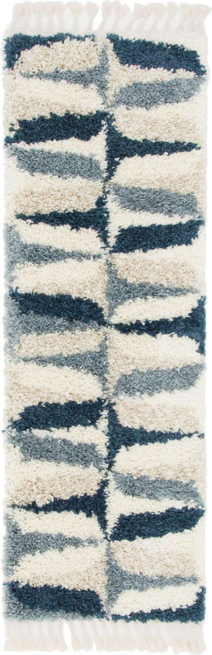 Blue 2' 2 x 6' Hygge Shag Runner Area Rug Thick Soft Touch Fluffy & Plush Shaggy Pile 100% Polypropylene With Jute Backing Modern Carpet for Sale at Rug Engine