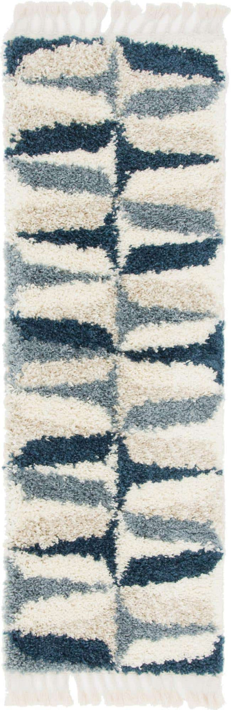 Blue 2' 2 x 6' Hygge Shag Runner Area Rug Thick Soft Touch Fluffy & Plush Shaggy Pile 100% Polypropylene With Jute Backing Modern Carpet for Sale at Rug Engine