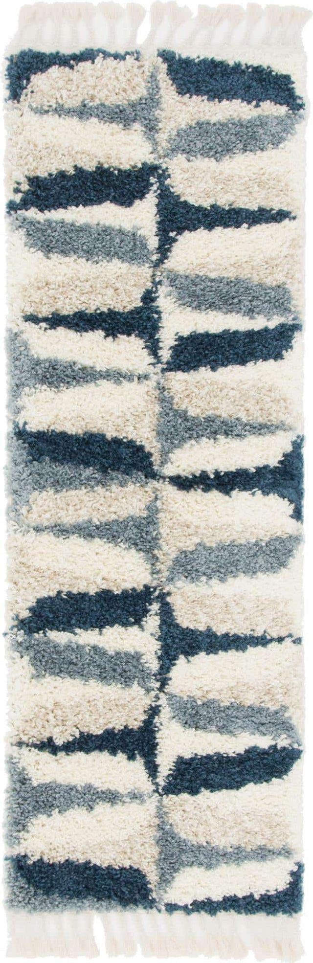 Blue 2' 2 x 6' Hygge Shag Runner Area Rug Thick Soft Touch Fluffy & Plush Shaggy Pile 100% Polypropylene With Jute Backing Modern Carpet for Sale at Rug Engine