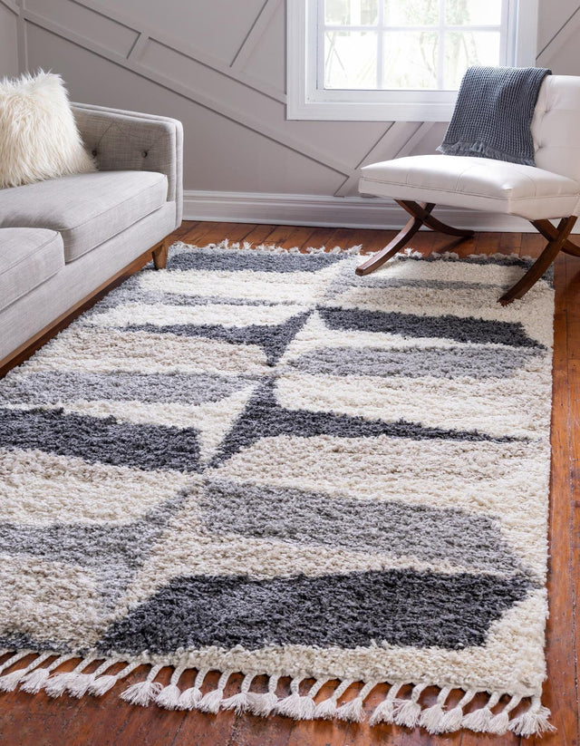 Gray 8' x 10' Hygge Shag Rectangle Area Rug Thick Soft Touch Fluffy & Plush Shaggy Pile 100% Polypropylene With Jute Backing Modern Carpet for Sale at Rug Engine