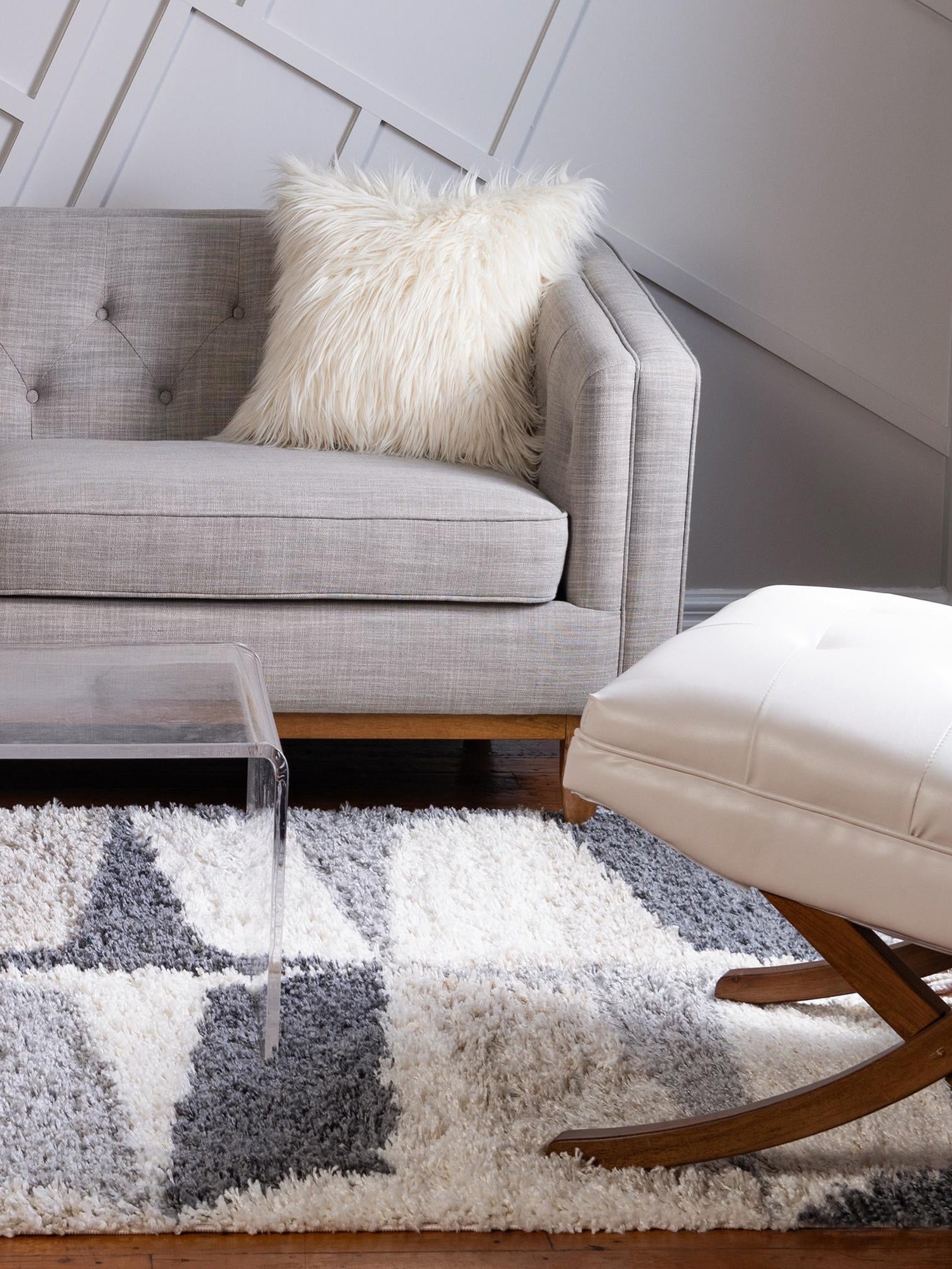 Gray 8' x 10' Hygge Shag Rectangle Area Rug Thick Soft Touch Fluffy & Plush Shaggy Pile 100% Polypropylene With Jute Backing Modern Carpet for Sale at Rug Engine