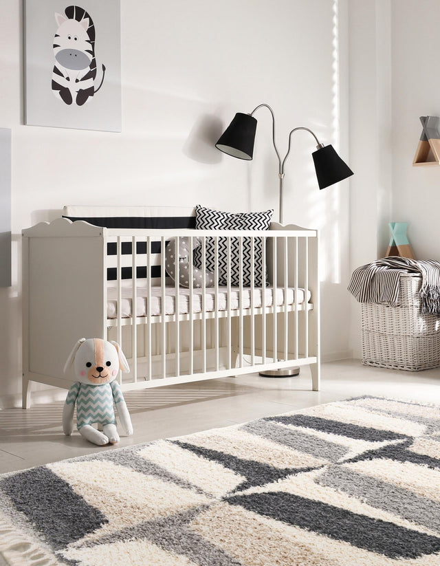 Gray 4' 1 x 6' 1 Hygge Shag Rectangle Area Rug Thick Soft Touch Fluffy & Plush Shaggy Pile 100% Polypropylene With Jute Backing Modern Carpet for Sale at Rug Engine