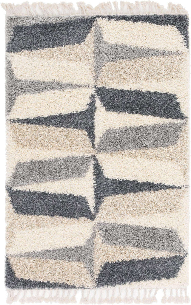 Gray 4' 1 x 6' 1 Hygge Shag Rectangle Area Rug Thick Soft Touch Fluffy & Plush Shaggy Pile 100% Polypropylene With Jute Backing Modern Carpet for Sale at Rug Engine