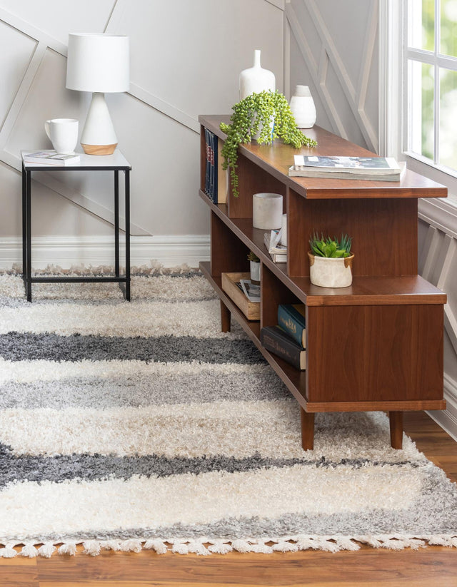 Gray 8' x 8' Hygge Shag Square Area Rug Thick Soft Touch Fluffy & Plush Shaggy Pile 100% Polypropylene With Jute Backing Modern Carpet for Sale at Rug Engine