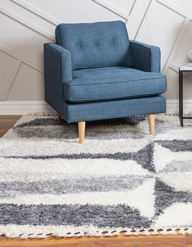 Gray 8' x 8' Hygge Shag Square Area Rug Thick Soft Touch Fluffy & Plush Shaggy Pile 100% Polypropylene With Jute Backing Modern Carpet for Sale at Rug Engine