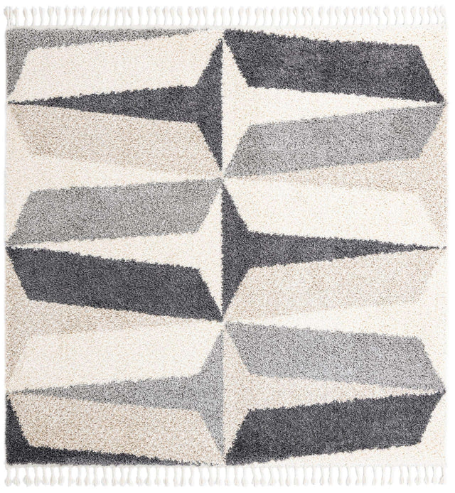 Gray 8' x 8' Hygge Shag Square Area Rug Thick Soft Touch Fluffy & Plush Shaggy Pile 100% Polypropylene With Jute Backing Modern Carpet for Sale at Rug Engine