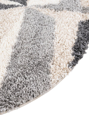 Gray 3' 3 x 3' 3 Hygge Shag Round Area Rug Thick Soft Touch Fluffy & Plush Shaggy Pile 100% Polypropylene With Jute Backing Modern Carpet for Sale at Rug Engine