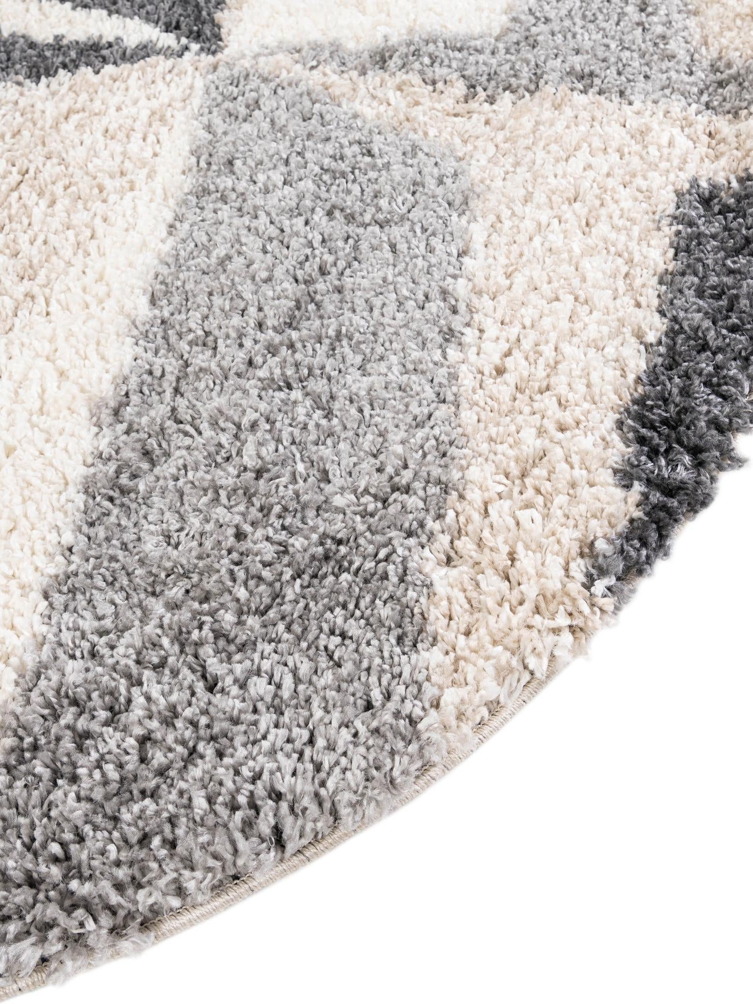 Gray 5' x 5' Hygge Shag Round Area Rug Thick Soft Touch Fluffy & Plush Shaggy Pile 100% Polypropylene With Jute Backing Modern Carpet for Sale at Rug Engine