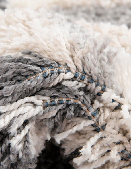 Gray 5' x 5' Hygge Shag Round Area Rug Thick Soft Touch Fluffy & Plush Shaggy Pile 100% Polypropylene With Jute Backing Modern Carpet for Sale at Rug Engine