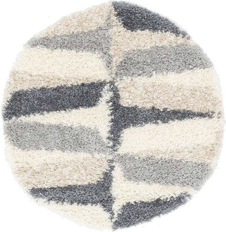 Gray 3' 3 x 3' 3 Hygge Shag Round Area Rug Thick Soft Touch Fluffy & Plush Shaggy Pile 100% Polypropylene With Jute Backing Modern Carpet for Sale at Rug Engine
