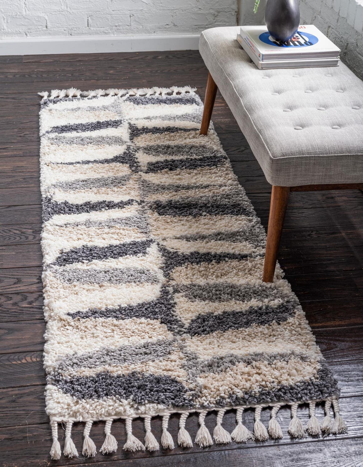 Gray 2' 2 x 6' 1 Hygge Shag Runner Area Rug Thick Soft Touch Fluffy & Plush Shaggy Pile 100% Polypropylene With Jute Backing Modern Carpet for Sale at Rug Engine