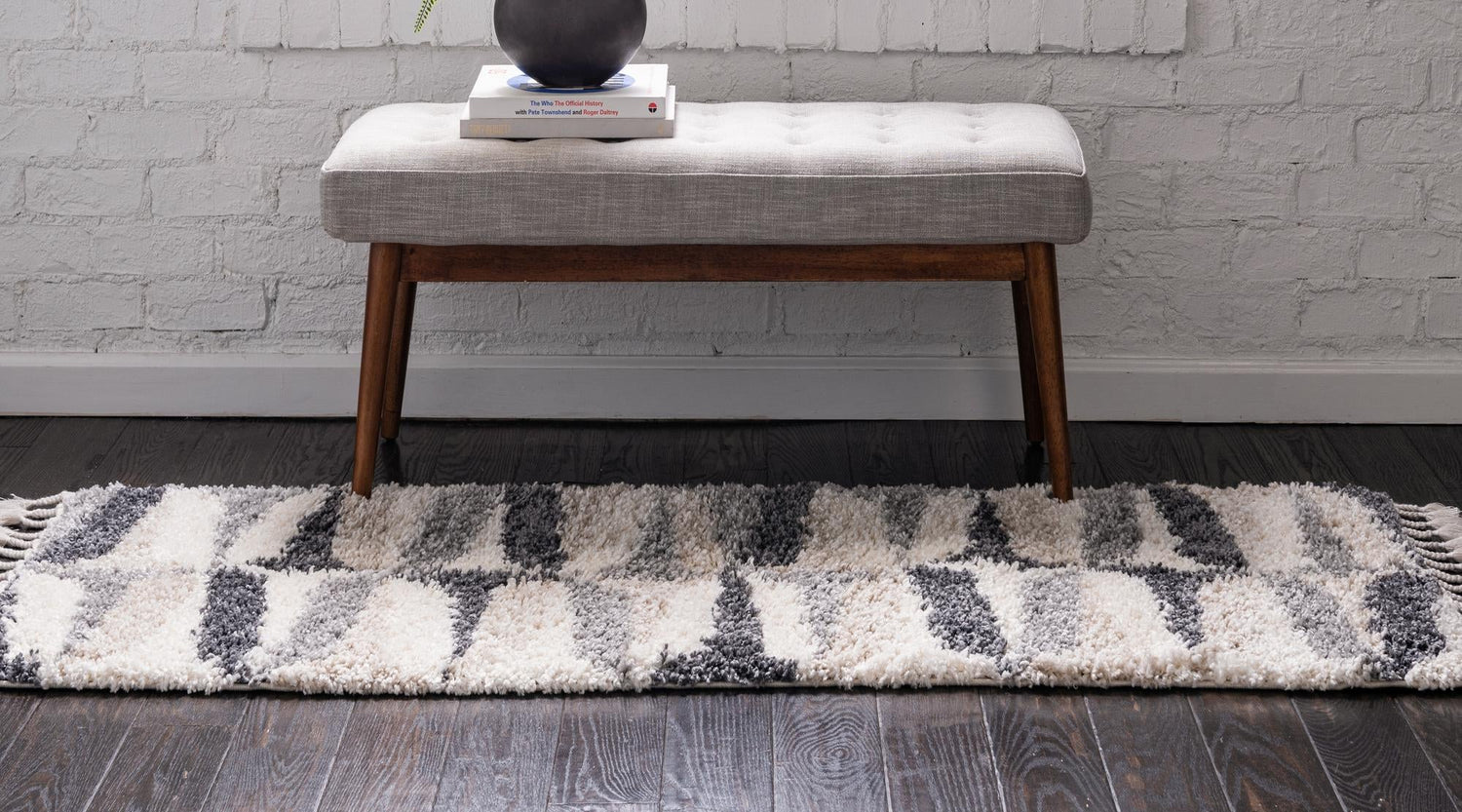 Gray 2' 7 x 8' 2 Hygge Shag Runner Area Rug Thick Soft Touch Fluffy & Plush Shaggy Pile 100% Polypropylene With Jute Backing Modern Carpet for Sale at Rug Engine