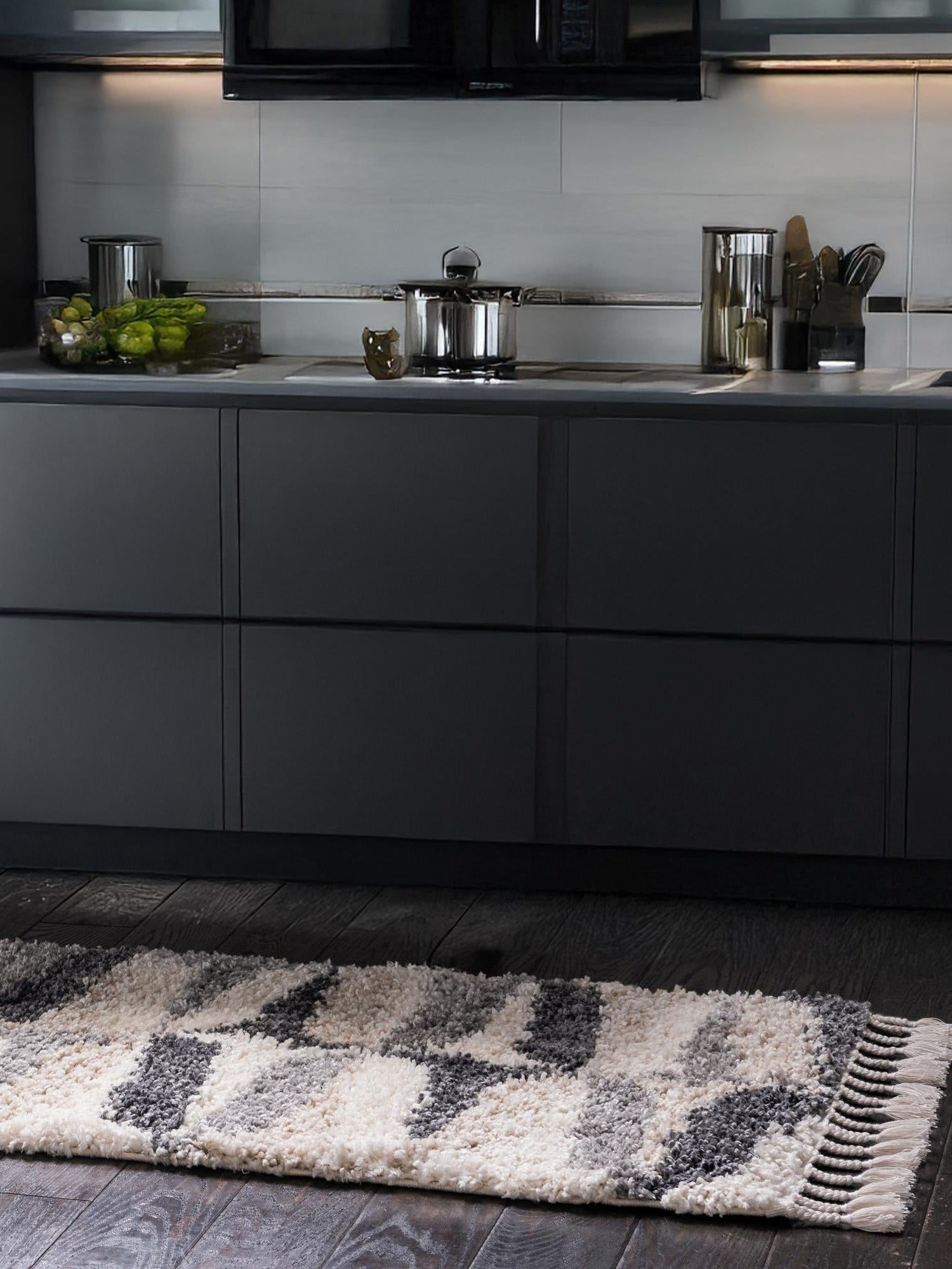 Gray 2' 7 x 8' 2 Hygge Shag Runner Area Rug Thick Soft Touch Fluffy & Plush Shaggy Pile 100% Polypropylene With Jute Backing Modern Carpet for Sale at Rug Engine
