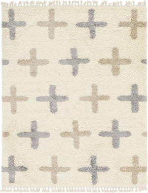 Ivory 8' x 10' Hygge Shag Rectangle Area Rug Thick Soft Touch Fluffy & Plush Shaggy Pile 100% Polypropylene With Jute Backing Modern Carpet for Sale at Rug Engine