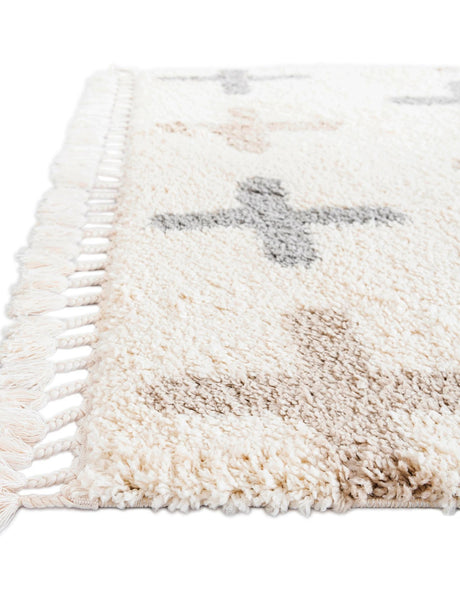 Ivory 8' x 10' Hygge Shag Rectangle Area Rug Thick Soft Touch Fluffy & Plush Shaggy Pile 100% Polypropylene With Jute Backing Modern Carpet for Sale at Rug Engine