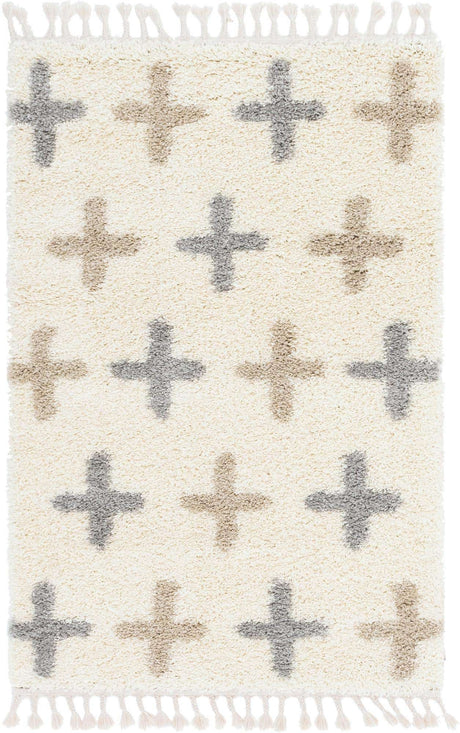 Ivory 4' 1 x 6' 1 Hygge Shag Rectangle Area Rug Thick Soft Touch Fluffy & Plush Shaggy Pile 100% Polypropylene With Jute Backing Modern Carpet for Sale at Rug Engine