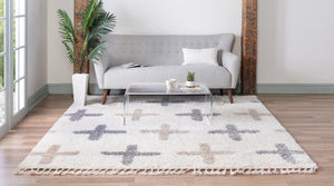 Ivory 8' x 8' Hygge Shag Square Area Rug Thick Soft Touch Fluffy & Plush Shaggy Pile 100% Polypropylene With Jute Backing Modern Carpet for Sale at Rug Engine
