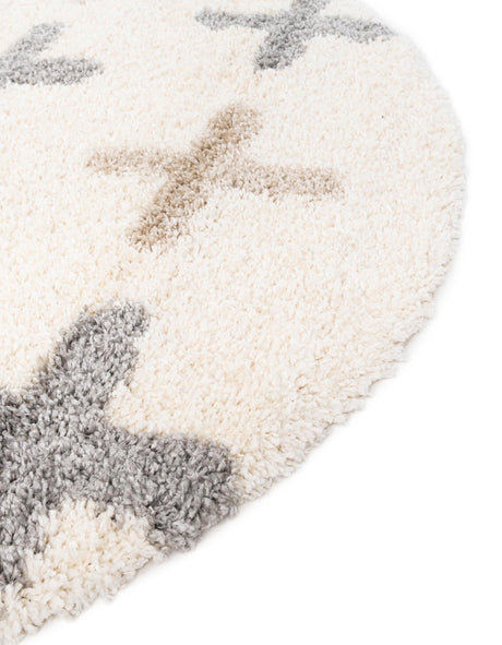 Ivory 5' x 5' Hygge Shag Round Area Rug Thick Soft Touch Fluffy & Plush Shaggy Pile 100% Polypropylene With Jute Backing Modern Carpet for Sale at Rug Engine