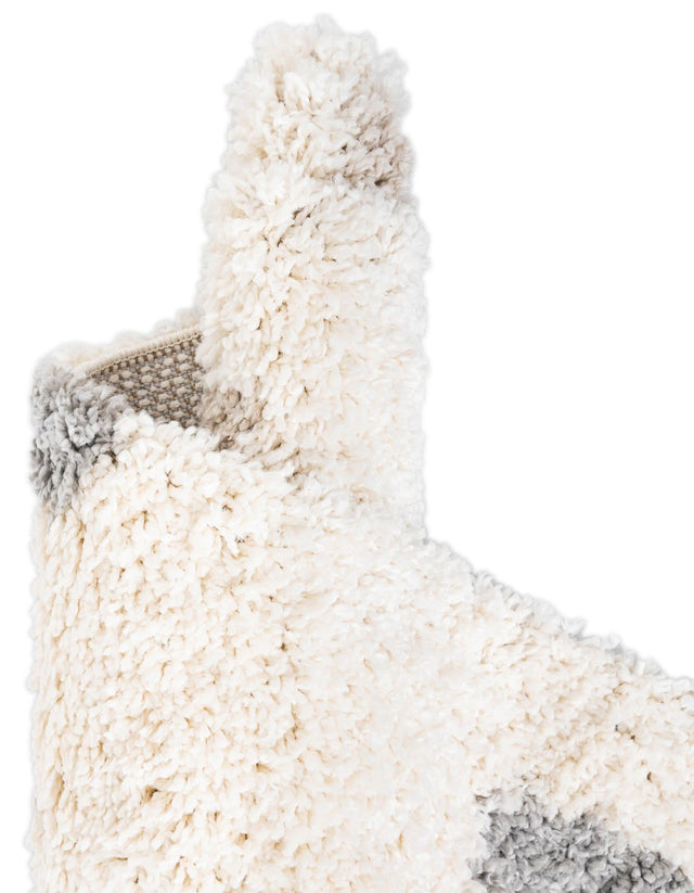 Ivory 5' x 5' Hygge Shag Round Area Rug Thick Soft Touch Fluffy & Plush Shaggy Pile 100% Polypropylene With Jute Backing Modern Carpet for Sale at Rug Engine