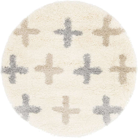 Ivory 3' 3 x 3' 3 Hygge Shag Round Area Rug Thick Soft Touch Fluffy & Plush Shaggy Pile 100% Polypropylene With Jute Backing Modern Carpet for Sale at Rug Engine