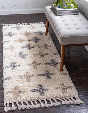 Ivory 2' 2 x 6' Hygge Shag Runner Area Rug Thick Soft Touch Fluffy & Plush Shaggy Pile 100% Polypropylene With Jute Backing Modern Carpet for Sale at Rug Engine
