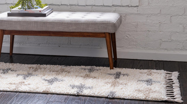 Ivory 2' 2 x 6' Hygge Shag Runner Area Rug Thick Soft Touch Fluffy & Plush Shaggy Pile 100% Polypropylene With Jute Backing Modern Carpet for Sale at Rug Engine