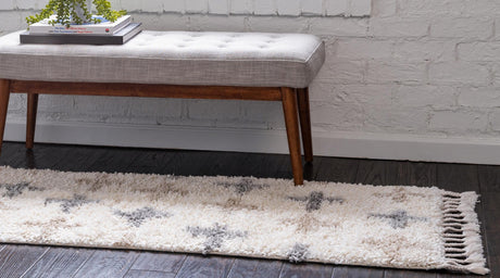 Ivory 2' 7 x 8' 2 Hygge Shag Runner Area Rug Thick Soft Touch Fluffy & Plush Shaggy Pile 100% Polypropylene With Jute Backing Modern Carpet for Sale at Rug Engine