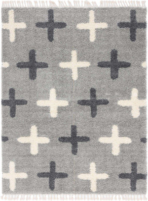 Light Gray 8' x 10' Hygge Shag Rectangle Area Rug Thick Soft Touch Fluffy & Plush Shaggy Pile 100% Polypropylene With Jute Backing Modern Carpet for Sale at Rug Engine