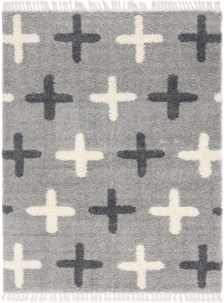Light Gray 8' x 10' Hygge Shag Rectangle Area Rug Thick Soft Touch Fluffy & Plush Shaggy Pile 100% Polypropylene With Jute Backing Modern Carpet for Sale at Rug Engine
