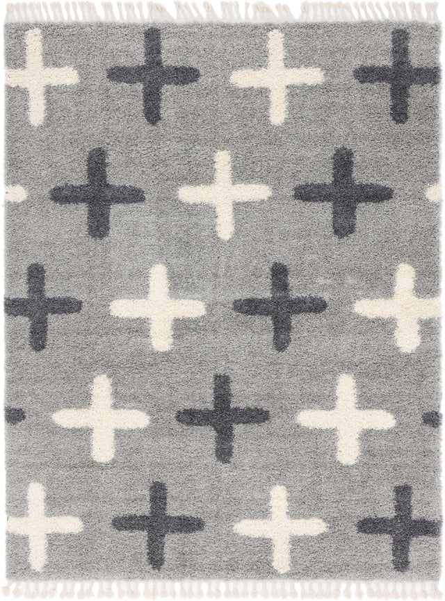 Light Gray 8' x 10' Hygge Shag Rectangle Area Rug Thick Soft Touch Fluffy & Plush Shaggy Pile 100% Polypropylene With Jute Backing Modern Carpet for Sale at Rug Engine