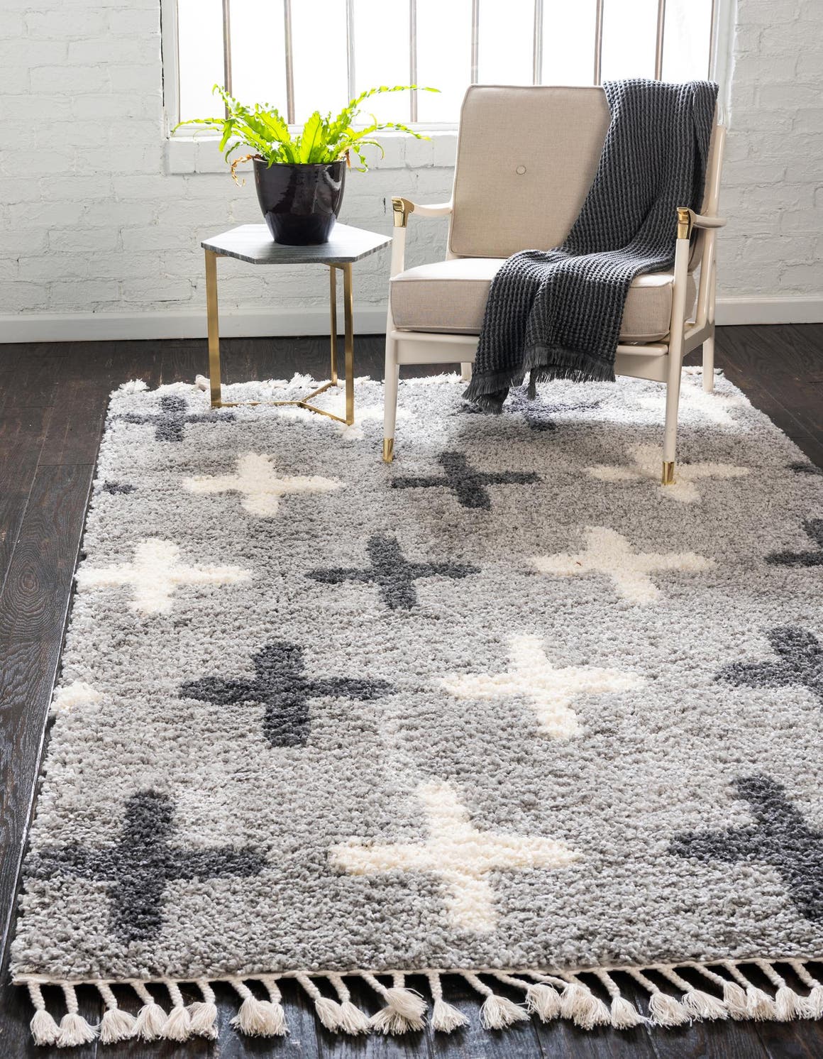 Light Gray 8' x 10' Hygge Shag Rectangle Area Rug Thick Soft Touch Fluffy & Plush Shaggy Pile 100% Polypropylene With Jute Backing Modern Carpet for Sale at Rug Engine