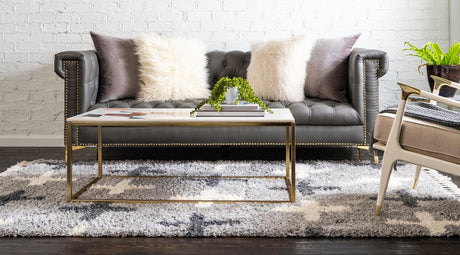 Light Gray 5' 1 x 8' Hygge Shag Rectangle Area Rug Thick Soft Touch Fluffy & Plush Shaggy Pile 100% Polypropylene With Jute Backing Modern Carpet for Sale at Rug Engine