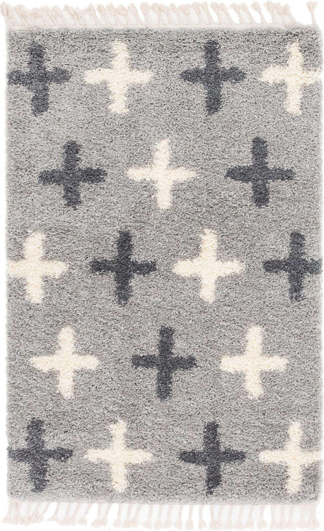 Light Gray 4' 1 x 6' 1 Hygge Shag Rectangle Area Rug Thick Soft Touch Fluffy & Plush Shaggy Pile 100% Polypropylene With Jute Backing Modern Carpet for Sale at Rug Engine
