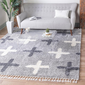 Light Gray 8' x 8' Hygge Shag Square Area Rug Thick Soft Touch Fluffy & Plush Shaggy Pile 100% Polypropylene With Jute Backing Modern Carpet for Sale at Rug Engine