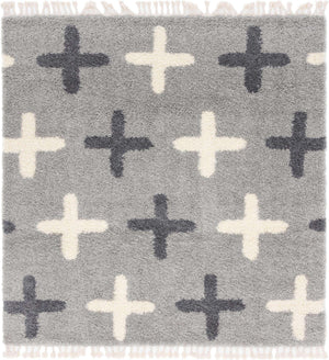 Light Gray 8' x 8' Hygge Shag Square Area Rug Thick Soft Touch Fluffy & Plush Shaggy Pile 100% Polypropylene With Jute Backing Modern Carpet for Sale at Rug Engine