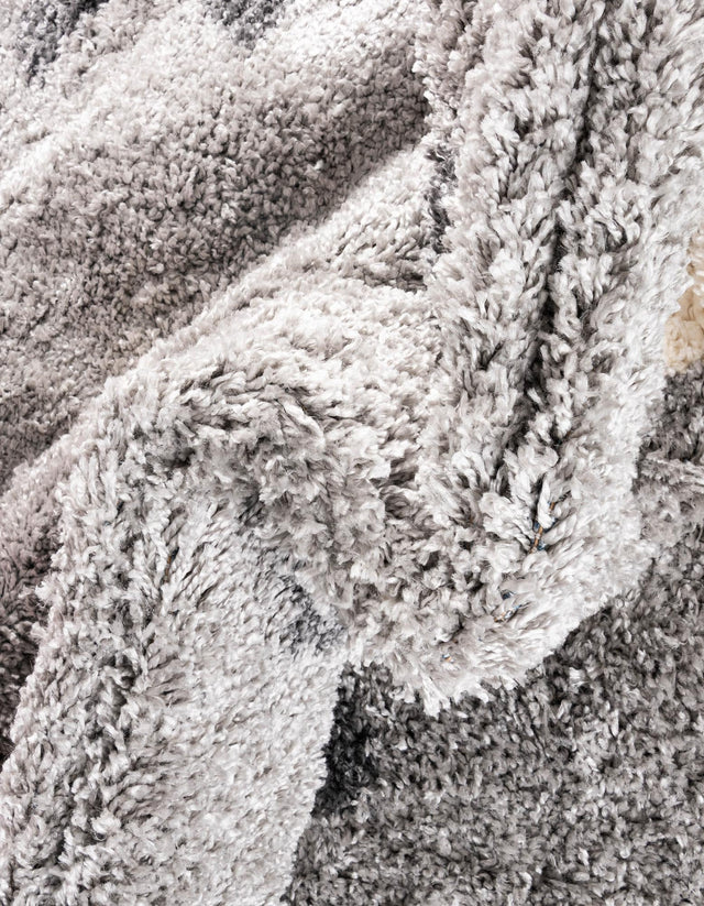 Light Gray 5' x 5' Hygge Shag Round Area Rug Thick Soft Touch Fluffy & Plush Shaggy Pile 100% Polypropylene With Jute Backing Modern Carpet for Sale at Rug Engine