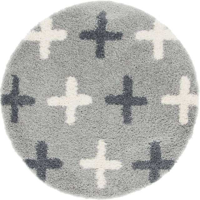 Light Gray 3' 3 x 3' 3 Hygge Shag Round Area Rug Thick Soft Touch Fluffy & Plush Shaggy Pile 100% Polypropylene With Jute Backing Modern Carpet for Sale at Rug Engine