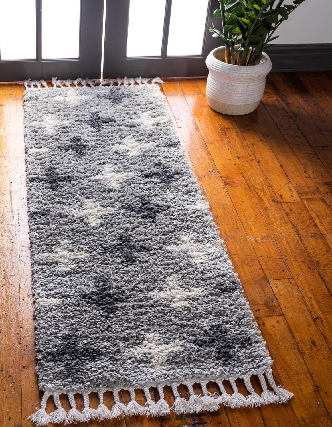 Light Gray 2' 7 x 8' 2 Hygge Shag Runner Area Rug Thick Soft Touch Fluffy & Plush Shaggy Pile 100% Polypropylene With Jute Backing Modern Carpet for Sale at Rug Engine