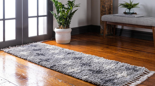 Light Gray 2' 7 x 8' 2 Hygge Shag Runner Area Rug Thick Soft Touch Fluffy & Plush Shaggy Pile 100% Polypropylene With Jute Backing Modern Carpet for Sale at Rug Engine