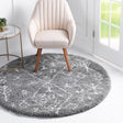 Gray 5' 3 x 5' 3 Rabat Shag Round Area Rug Thick Soft Touch Fluffy & Plush Shaggy Pile