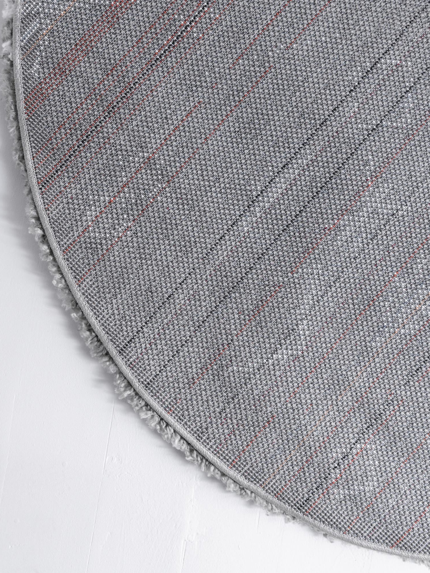 Gray 5' 3 x 5' 3 Rabat Shag Round Area Rug Thick Soft Touch Fluffy & Plush Shaggy Pile Durable Geometric Carpet for Luxury Interior Design for Sale at Rug Engine