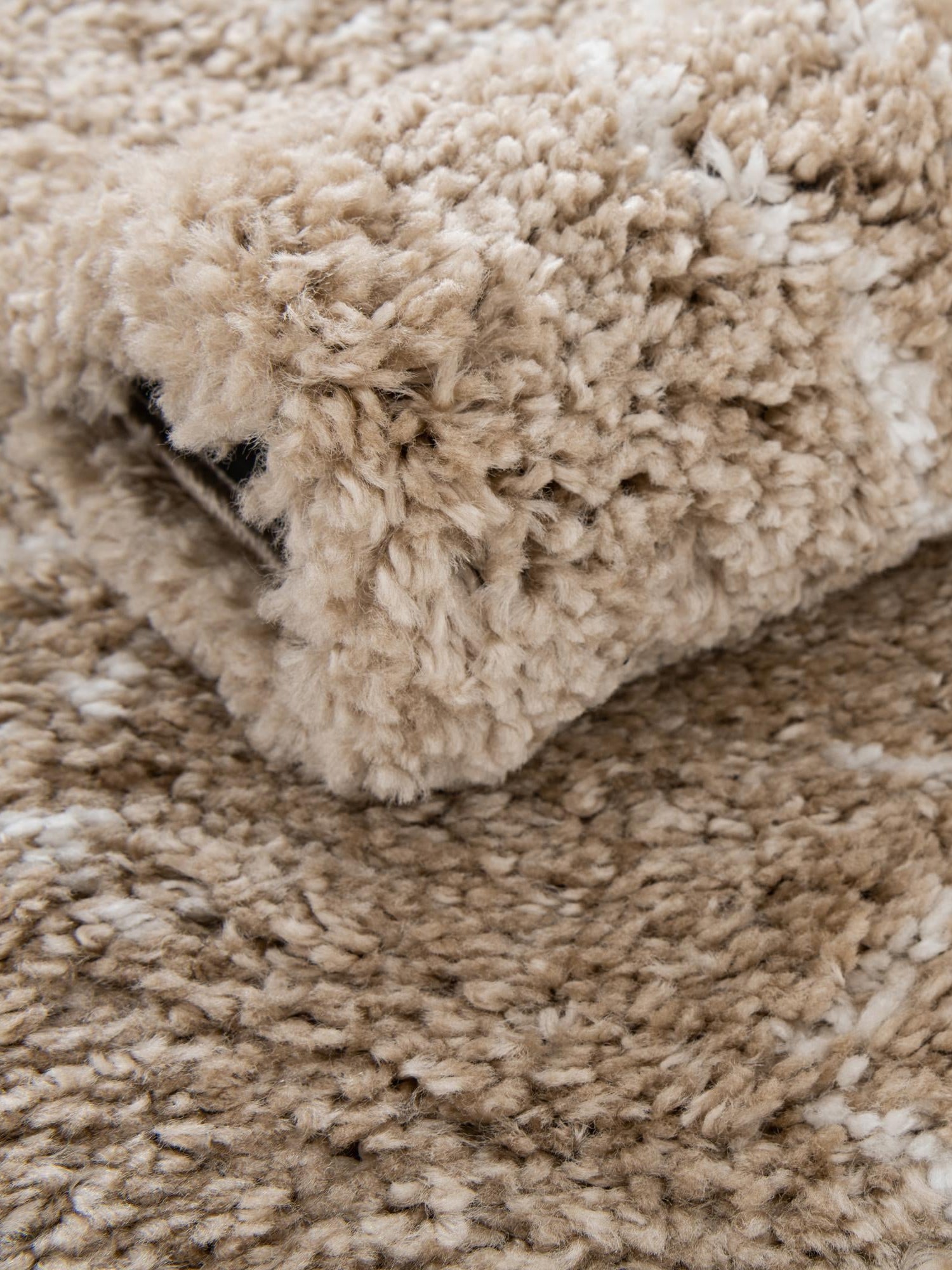 Taupe 8' x 8' Rabat Shag Round Area Rug Thick Soft Touch Fluffy & Plush Shaggy Pile Durable Geometric Carpet for Luxury Interior Design for Sale at Rug Engine