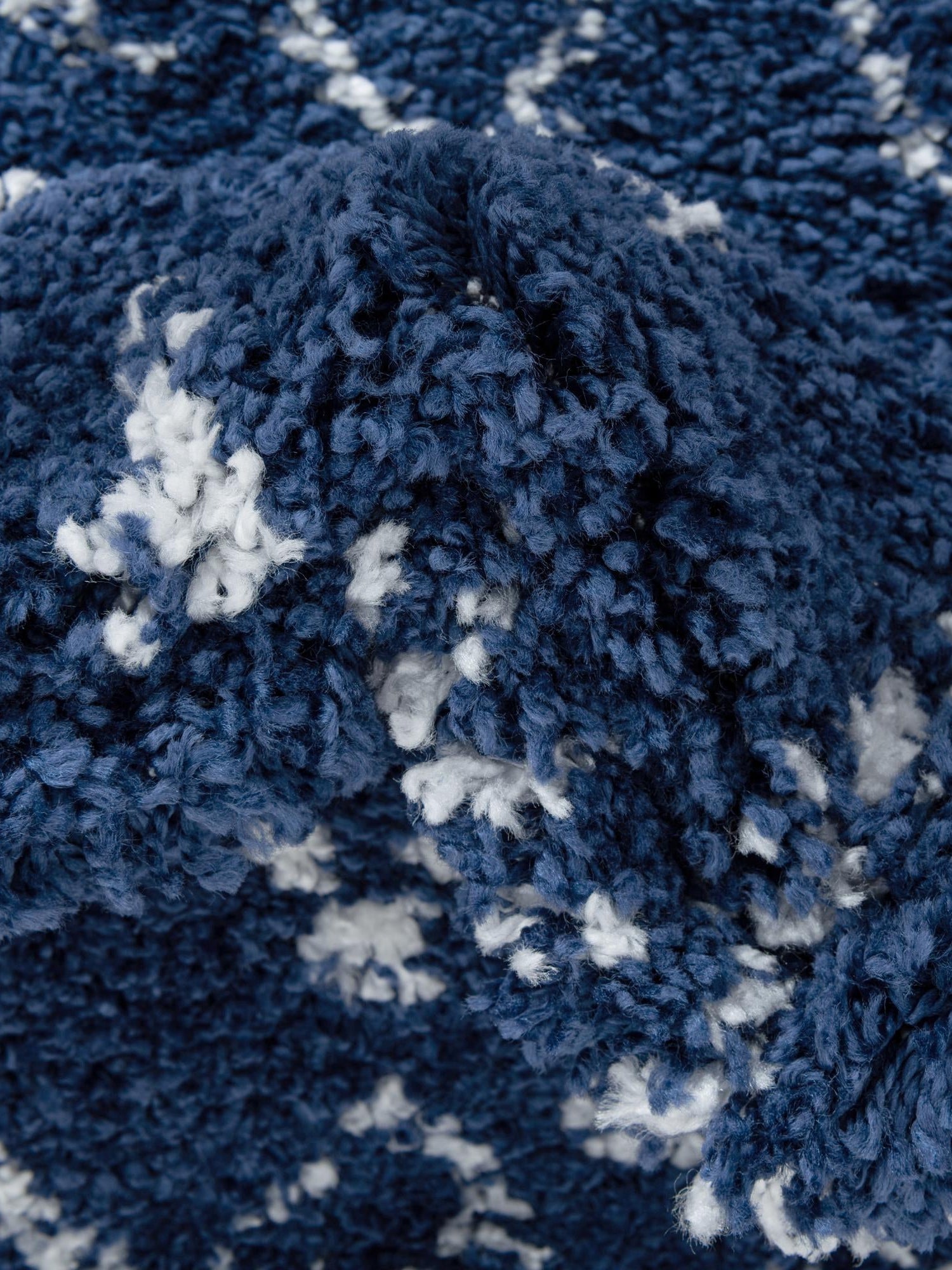 Navy Blue 8' x 8' Rabat Shag Round Area Rug Thick Soft Touch Fluffy & Plush Shaggy Pile Durable Geometric Carpet for Luxury Interior Design for Sale at Rug Engine