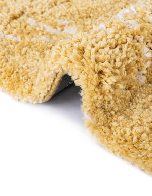 Yellow 5' 1 x 5' 1 Rabat Shag Round Area Rug Thick Soft Touch Fluffy & Plush Shaggy Pile